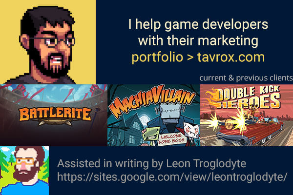 Tavrox - freelance marketing jeux indépendants