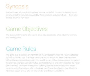 Couleurs document de game design