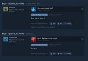 Steam reviews